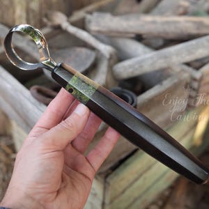 Handgeschmiedetes kleines Kreismesser | Holzschnitzerei Skorp | Rundhaken-Messer | Löffel Schnitzmesser | Schalen und Tassen | Schnitzwerkzeug | Geschenk