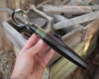 Hand Forged Small Circle Scorp Knife | Wood Carving Scorp | Round Hook Knife | Spoon Carving Knives | Bowls and Cups | Carving Tools | Gift