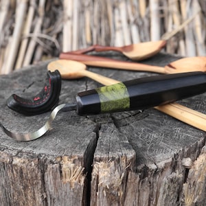 Spoon Carving Hook Knife | Hand Forged Tool | Woodworking tools | Rezor sharp | Carving Knife Curved | 52100 Steel Tools |Bowl Carving