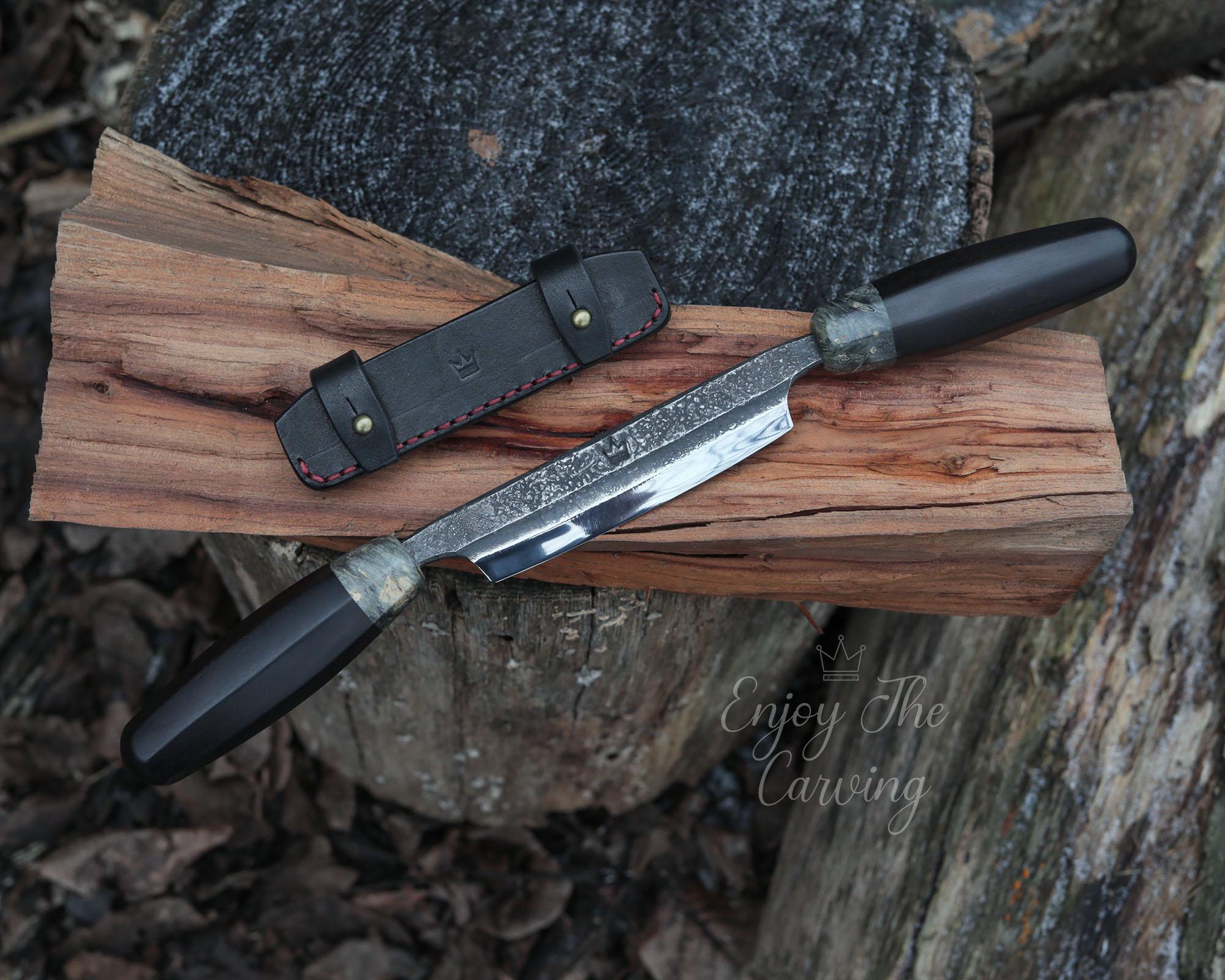 鞘 木彫りツール 鞘付き 木工ツール 5.1インチ ドローナイフ 木製タガネ