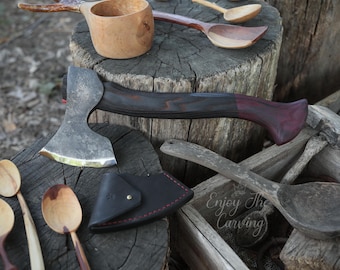 Hand Forged Medium Carving Axe | Spooncarving Axe | Carving Tools | Carbon Steel axe | | Carpentry Axe | Axe for Carving |Spoon Carving|Gift