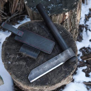 Handforged Small Forged  Froe | Splitting Froe | Woodworking Tool | Hardened Carbon 52100 Steel | Tool for Splitting Firewood | Gift