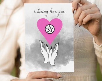 Greeting Card // Hexing Love You // Witchcraft // Magic // Love // Friendship