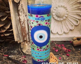 Rita's Evil Eye 7 Day Ritual Candle, Conjure, Alchemy, Magic, Witchcraft, Pagan, Wicca, Voodoo