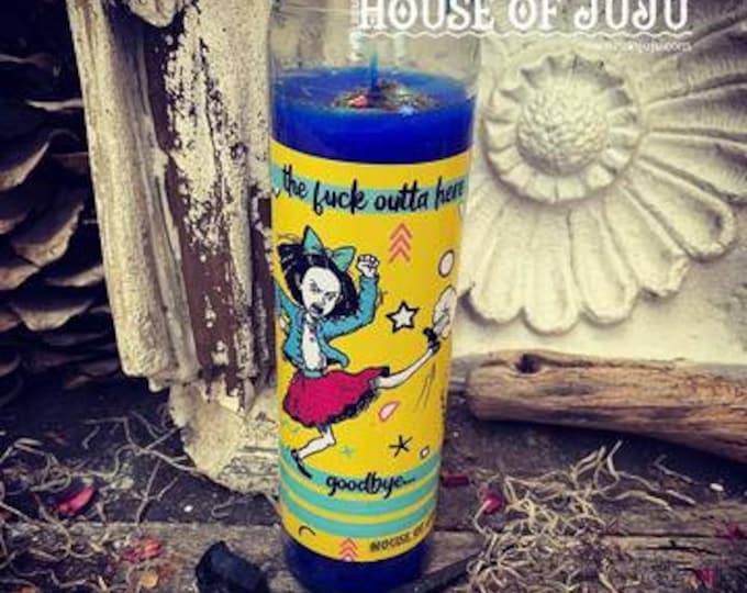 Rita's The F*ck Outta Here 7 Day Ritual Candle, Conjure, Alchemy, Magic, Witchcraft, Pagan, Wicca, Voodoo