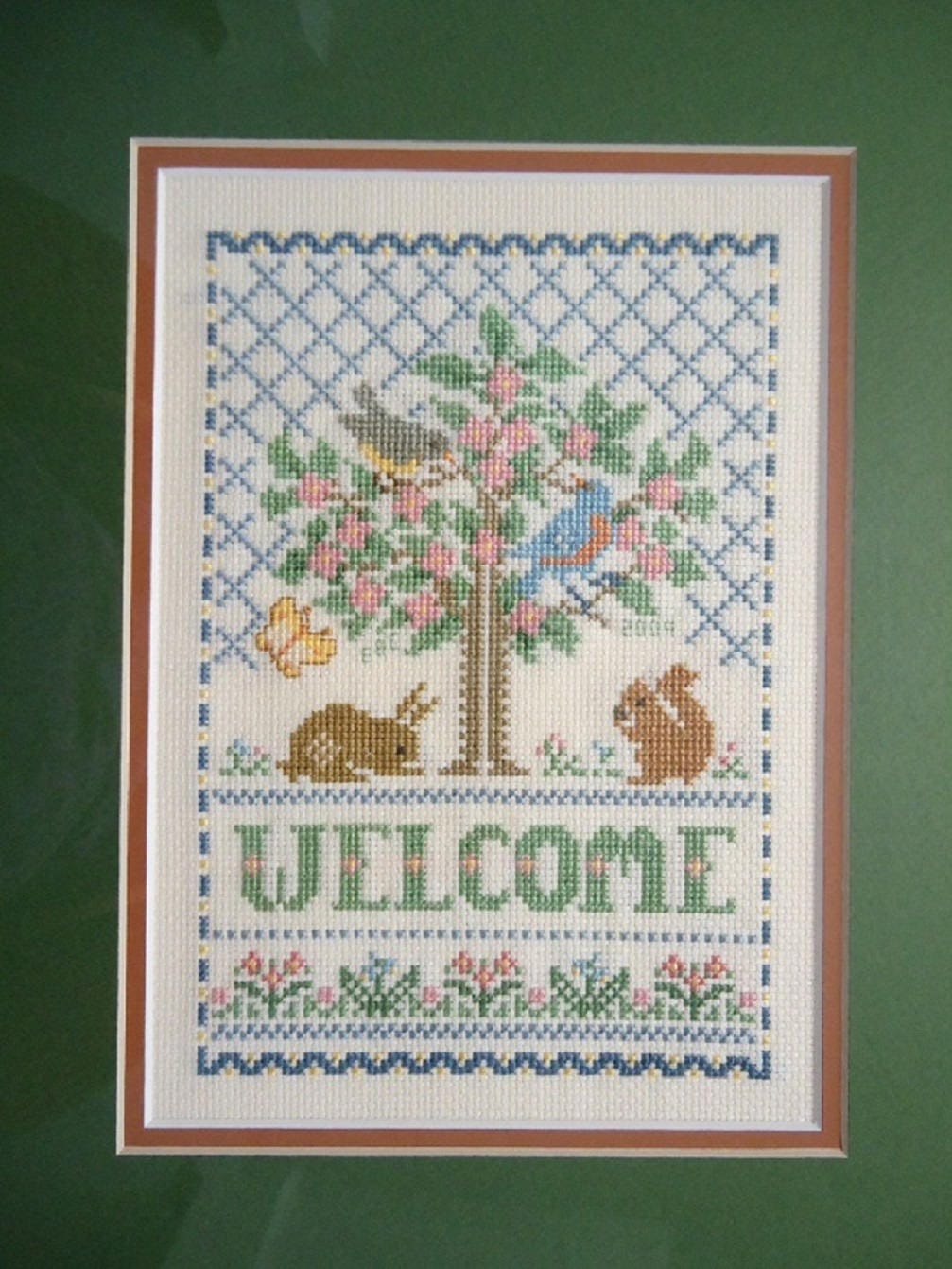 Woodlands Animals Welcome Sampler Completed and Framed Cross - Etsy