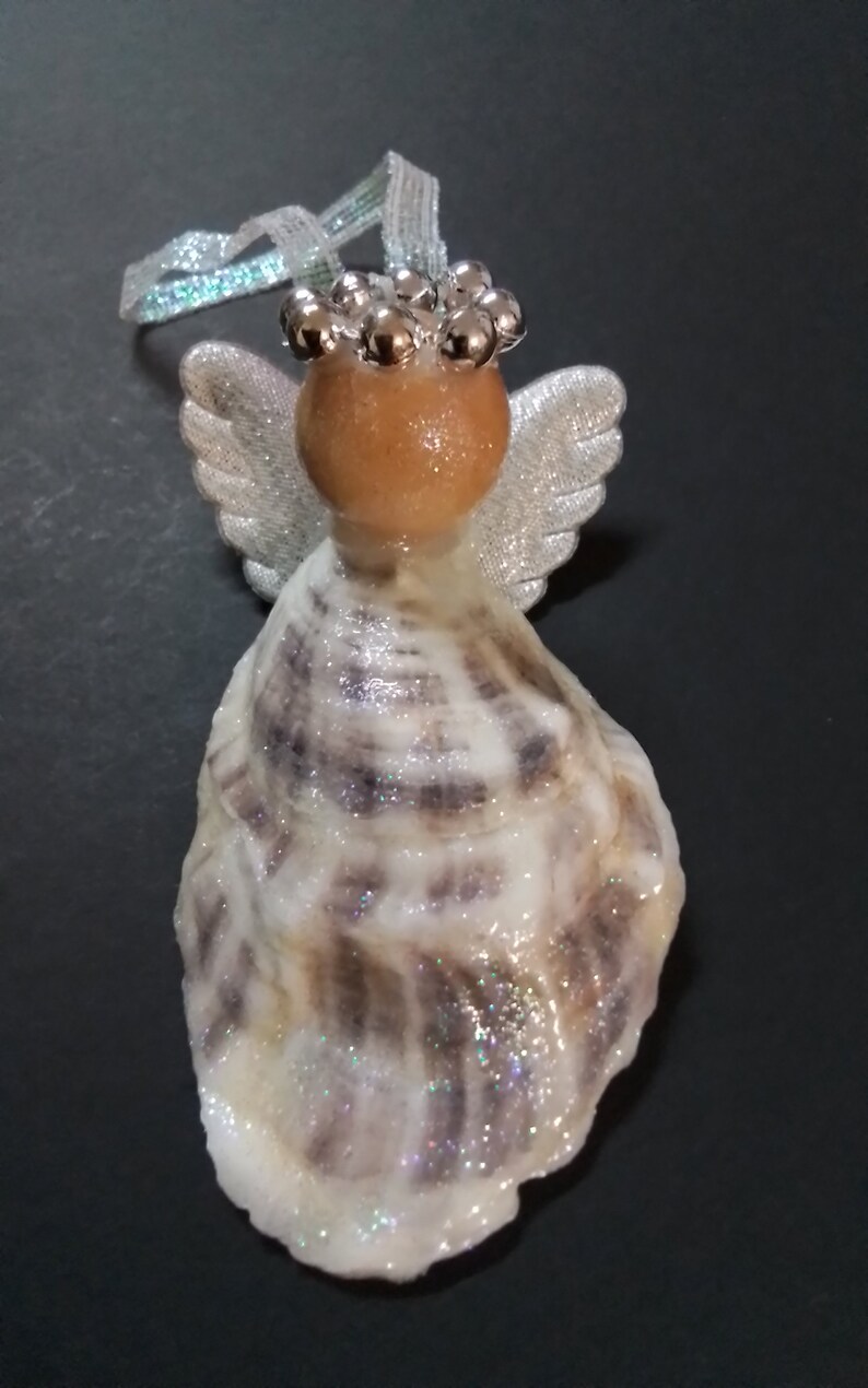 Angelic Shell Iridescent Oyster Shell Angel Christmas Tree Ornament Angel Tree ...