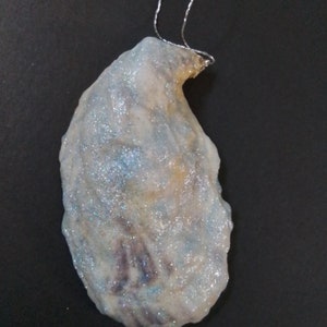 Blue Oyster Shell Christmas Tree Ornament - Beach Tree Decoration