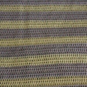 Aran and Lilac Hand Crocheted Stripes Afghan, Blanket, Throw Home Decor image 5