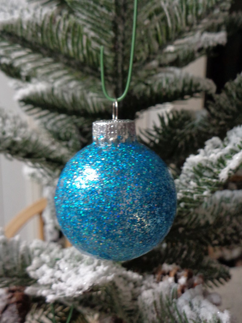 Set of 3 Small Blue Glass Ball Christmas Ornaments Christmas Etsy