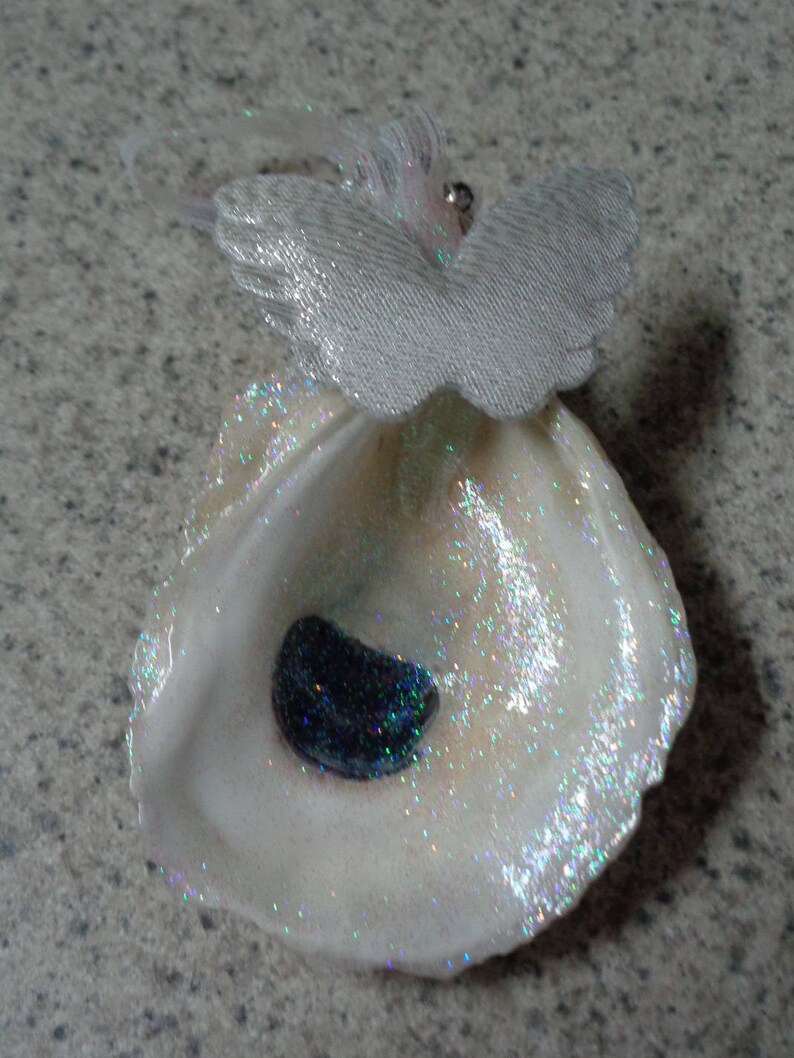 Iridescent Oyster Shell Angel Christmas Tree Ornament Beach Tree Decoration Shell Tree Decor