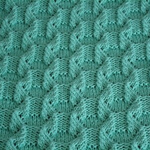 Soft Sage Hand Knitted Geometric Afghan, Blanket, Throw Home Decor image 7