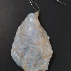 Blue Oyster Shell Christmas Tree Ornament - Beach Tree Decoration