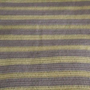 Aran and Lilac Hand Crocheted Stripes Afghan, Blanket, Throw Home Decor image 4