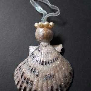 Medium Gold Shell Angel Christmas OrnamentL