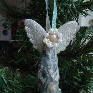 Iridescent Oyster Shell Angel Christmas Tree Ornament Beach Tree Decoration Shell Tree Decor