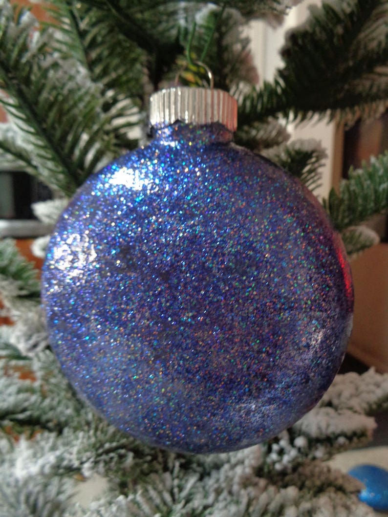 Set of 3 Large Dark Purple Glass Orbs Christmas Tree Ornaments Etsy