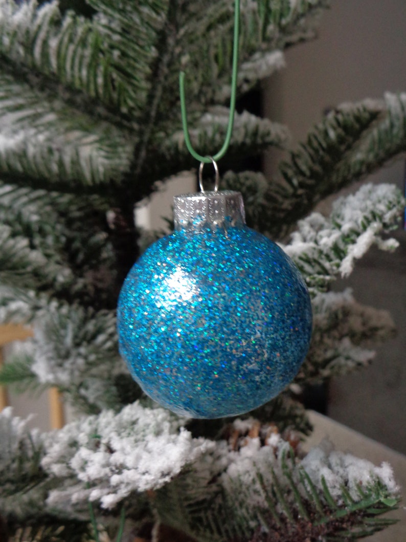 Set of 3 Small Blue Glass Ball Christmas Ornaments Christmas Etsy