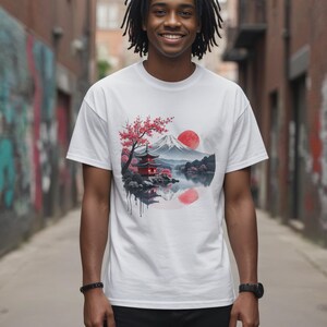 Mount Fuji Shirt | Japanese Aesthetic Tee Japanese Traditional Tee Japanese Art Shirt Japanese Graphic Tee Illustrated Japan Shirt