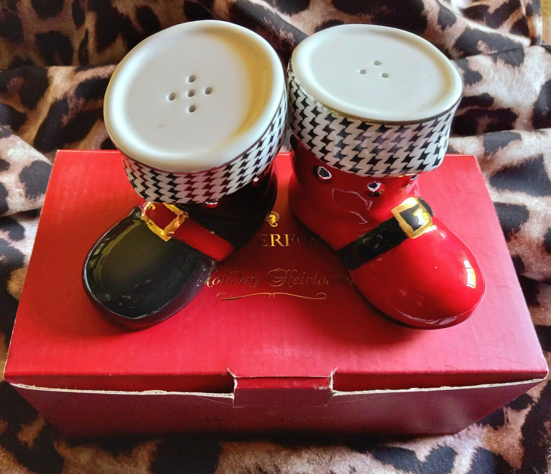 Waterford Holiday Heirlooms Santa's Boots S&P Shakers NIB Etsy