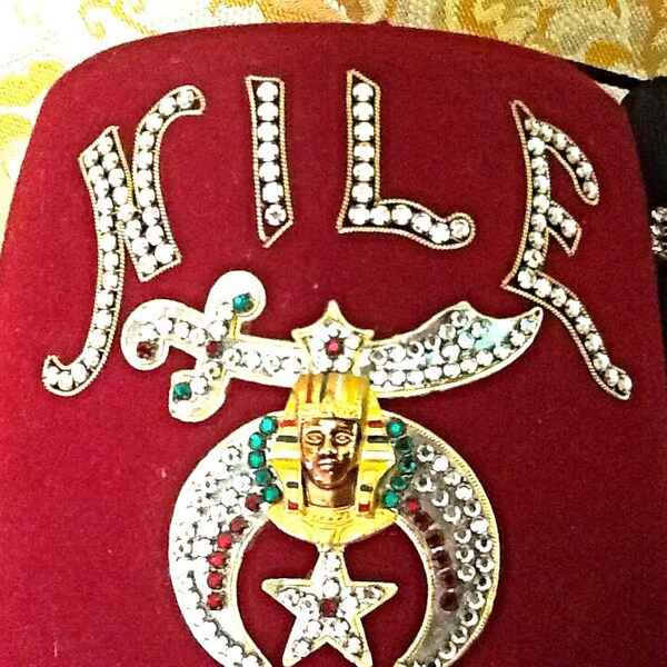 Ladies' Shriner's Fez With Rhinestones, Wolf-Brown Los Angeles