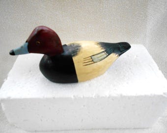 Miniature Redhead Duck Decoy by Joe Seme