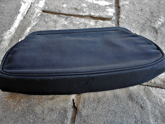 Vintage Clutch Purse Handbag Black Faille Garay 1… - image 2