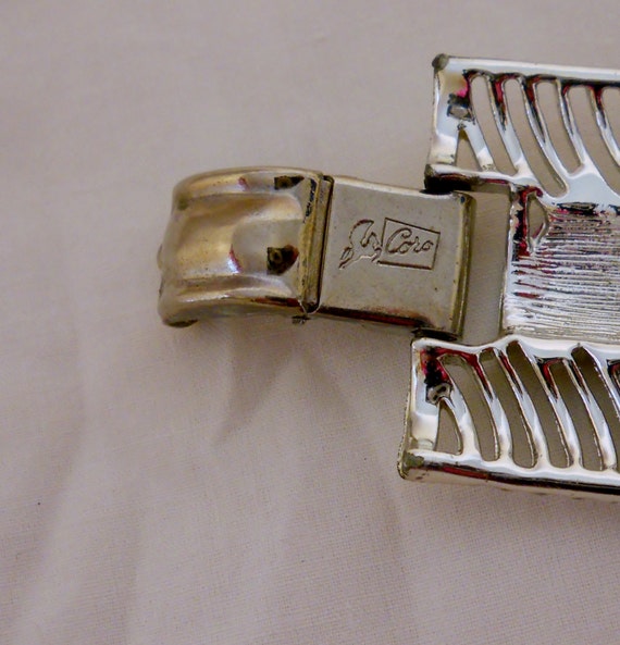 Vintage Coro Silver Chevron Bracelet Coro 1950s P… - image 7