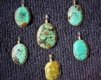 6 -  Vintage Natural Turquoise pendants