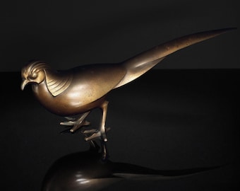 A Bronze Bird Sculpture (立体像 鳥) by Neya Churoku