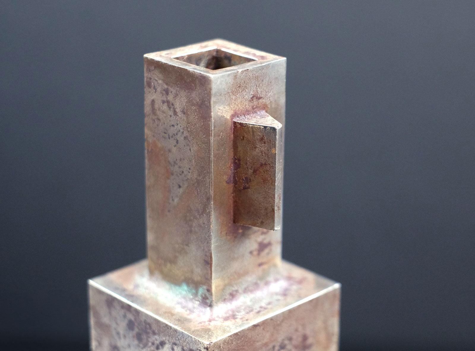 蓮田周五郎作 白銅生け花瓶｜日本の金属工芸 - Etsy 日本