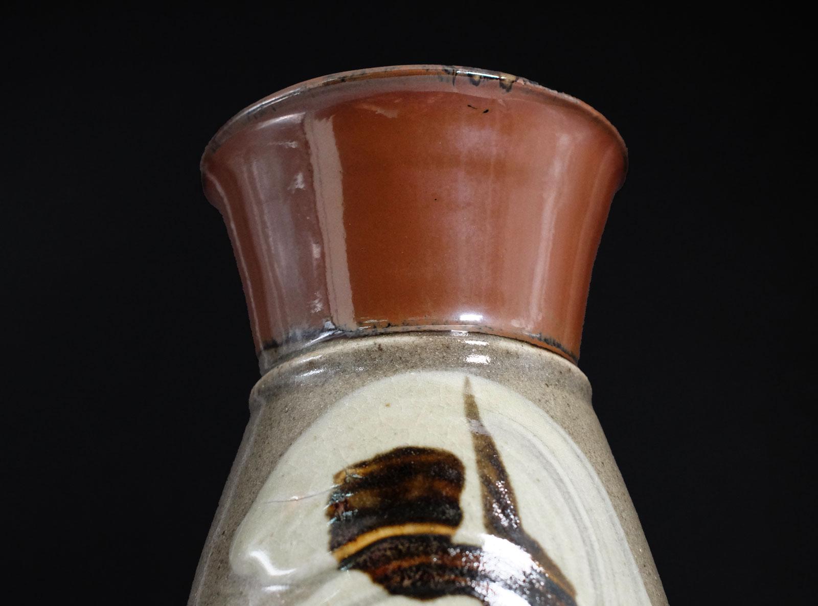 A Mashiko Ware Flower Vase (益子焼花生) Showa Era (1926–1989) by
