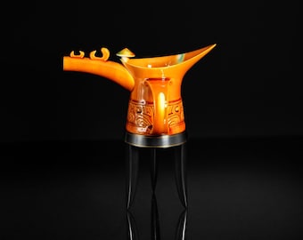 Vasija Jue de cerámica vidriada marrón de estilo persa de Kato Takuo Mino Ware