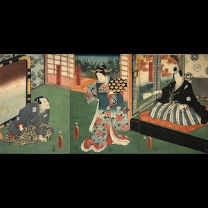 Utagawa Kunisada (Toyokuni III) (歌川 国貞), Japanese (1786–1865) Revenge at the Old Market Place (敵討噂古市) Ansei 4 (1857)