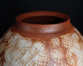 神崎宗昭作 信楽焼灰釉紋壷 - Etsy 日本