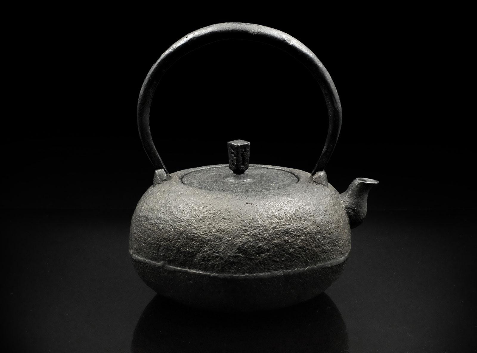 A Tortoiseshell-Shaped Old Coin Sand Iron Teapot (亀甲形古銭砂鉄鉄瓶) Nambu Ironware by Koizumi Nizaemon XI (十一代小泉仁左衛門 清岳), Japanese b.1971