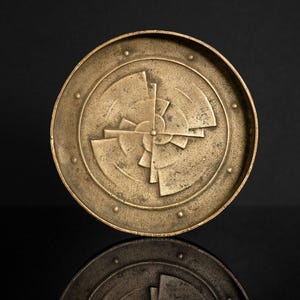 A Bronze Mirror with Geometric Relief (古鏡) by Neya Churoku