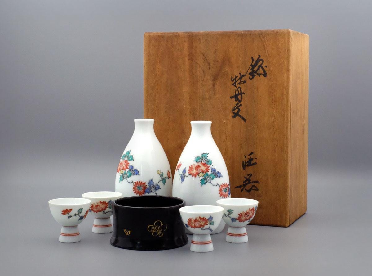 柿右衛門作 酒器セット：手描き有田焼、銘入り友箱 - Etsy 日本