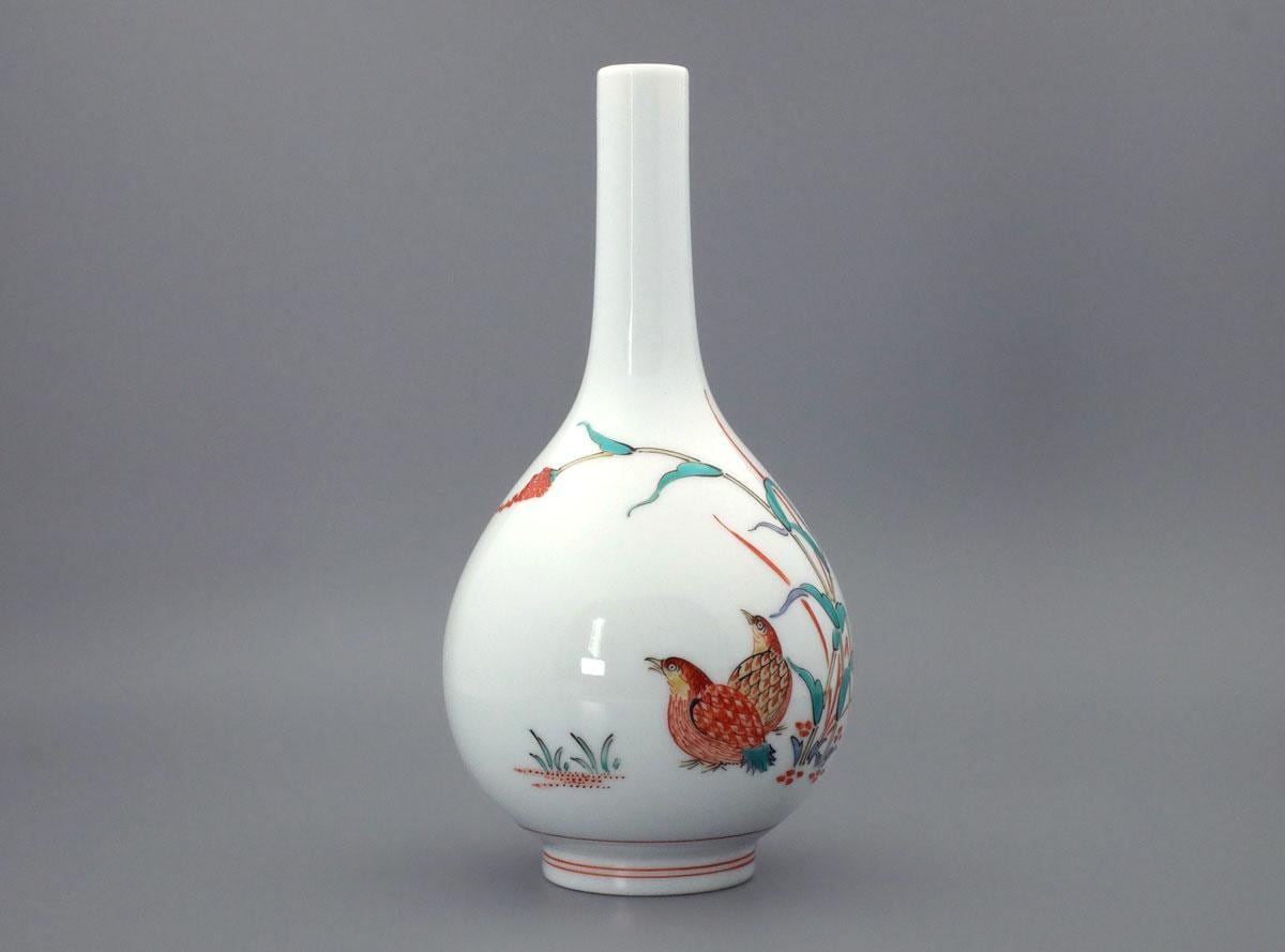 十三代酒井田柿右衛門作 磁器花瓶 錦粟鶉文 - Etsy 日本