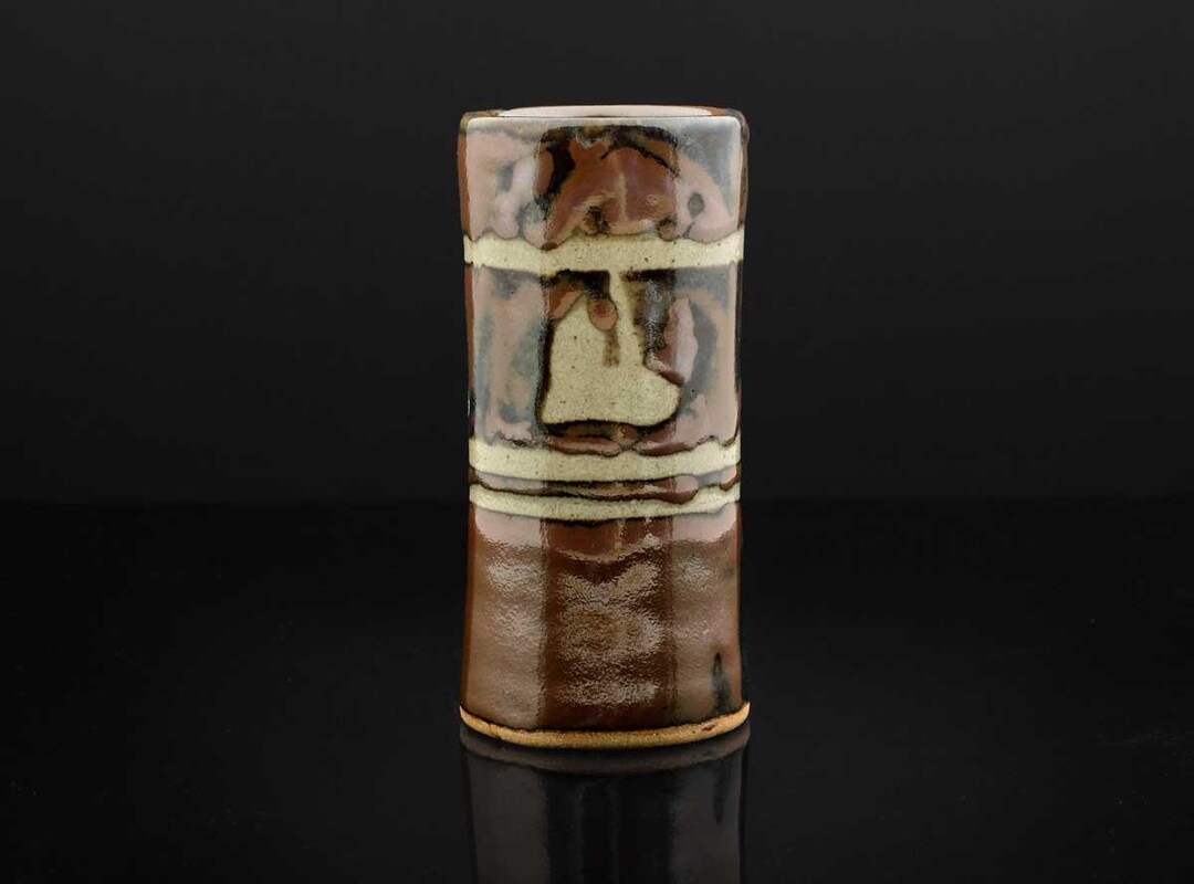 濱田晋作 (濱田晋作)、日本人、(1929-2023) - 鉄釉の花瓶 (花生