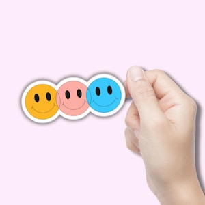Bright Smiley Face Sticker - Positivity Sticker - Vinyl Sticker, Vinyl Decal, Waterproof Sticker