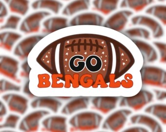 Go Bengals sticker - Cincinnati Football, waterdichte vinyl sticker