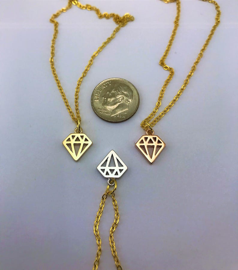 or single diamond necklace Gift for mom. Best friend gift 3 best friend necklace Friendship necklace for 3 best friend jewelry