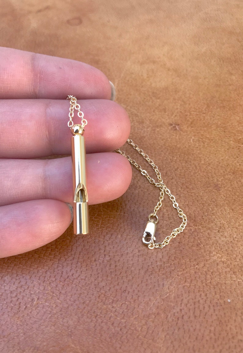 Whistle Necklace Gold Whistle Charm. Bright Gold Charm Etsy