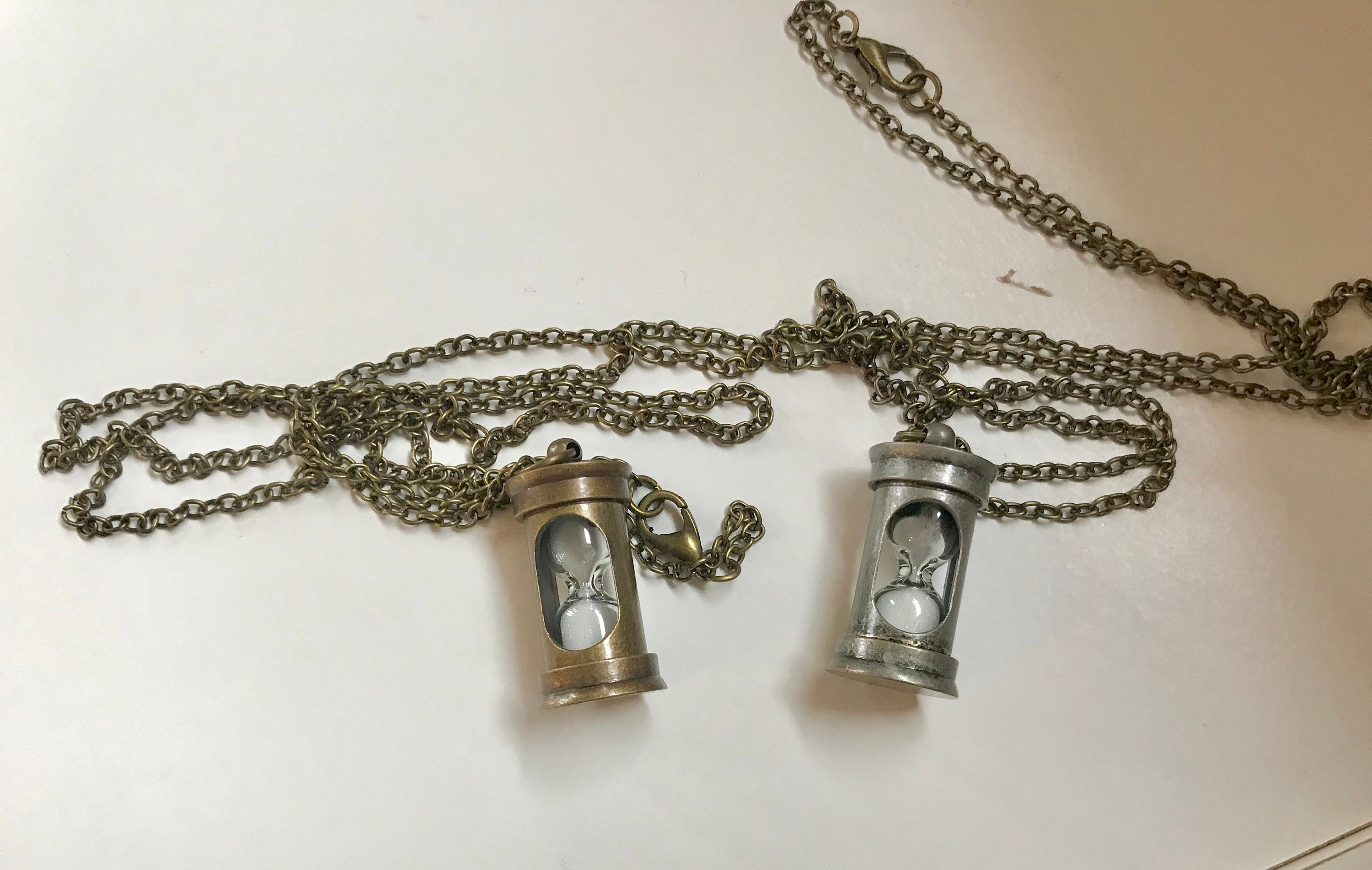 Hourglass timer necklace. Hourglass pendant. Hourglass Etsy