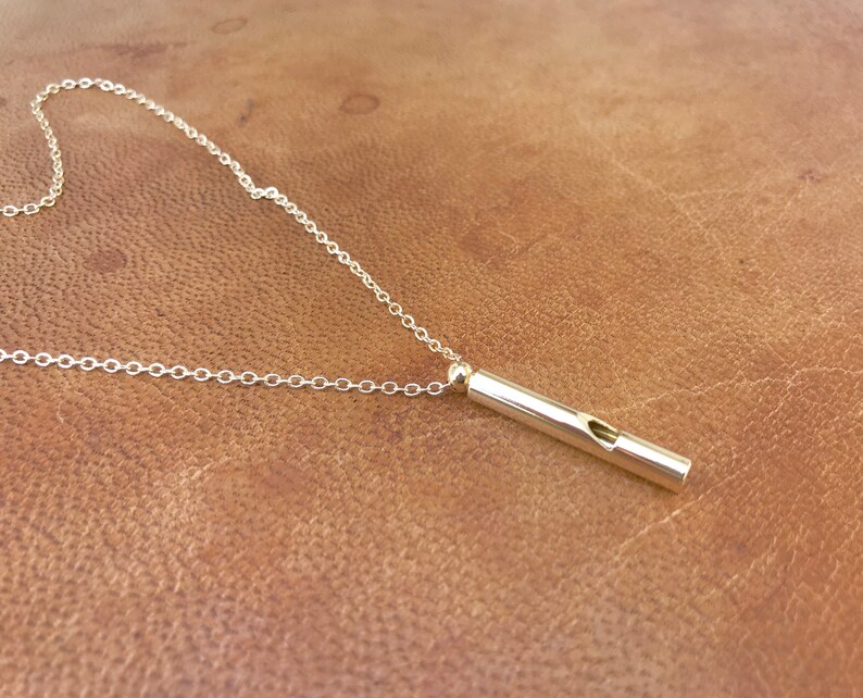 Whistle Necklace Gold Whistle Charm. Bright Gold Charm Etsy