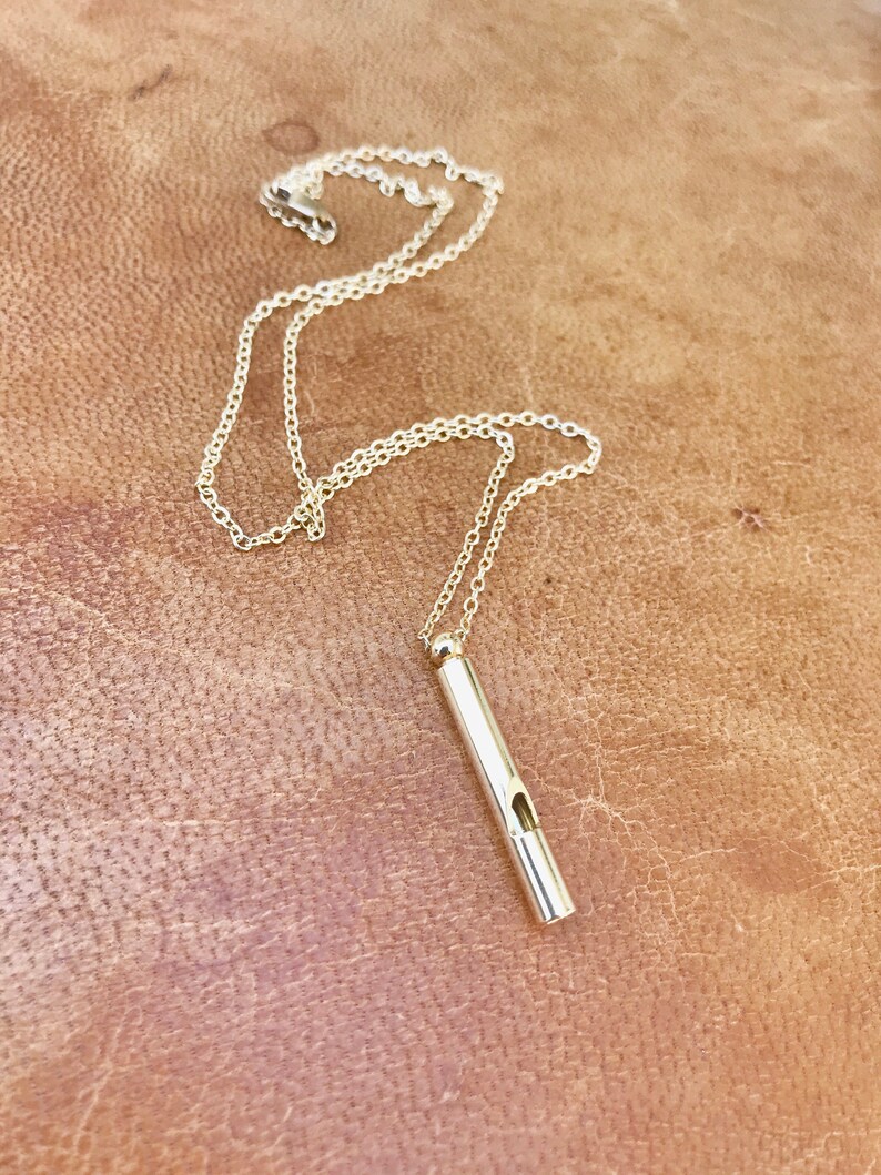Whistle Necklace Gold Whistle Charm. Bright Gold Charm Etsy