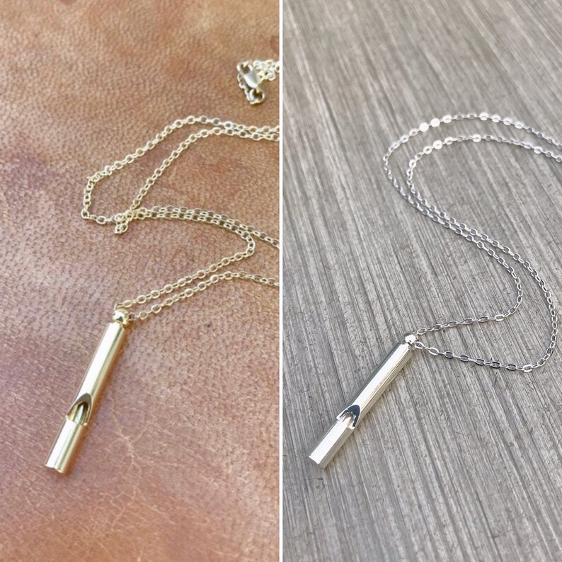 Whistle Necklace Gold Whistle Charm. Bright Gold Charm Etsy