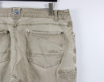 Kuhl Pants - Vintage Rugged Canvas Workwear, Size 40x32, Distressed Khaki