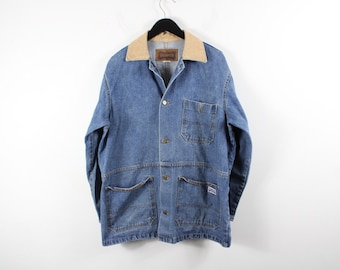 Vintage Big Smith Denim Chore Jacket - Retro Workwear, Klassisk herrjeansjacka, storlek XL